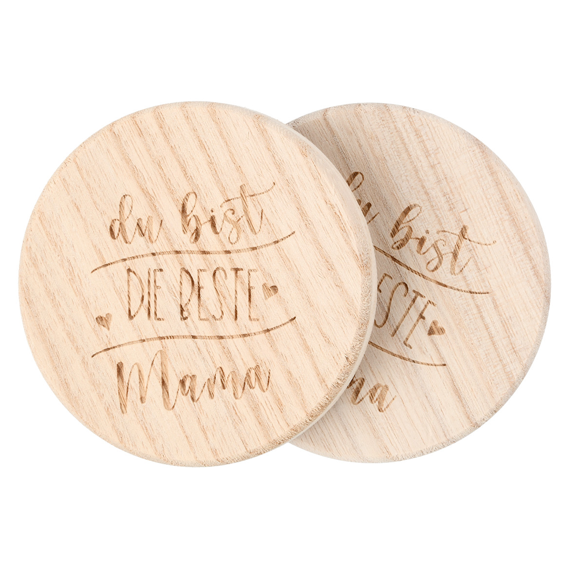 2 Untersetzer aus Holz natur