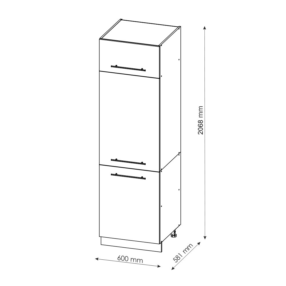 Vicco Kühlumbauschrank Küchenschrank Küchenmöbel Fame-Line Weiß Grün-Gold Landhaus 60 cm Küche Einbauküche Blende Drehtür Einlegeboden Kühlschrank Küchenzeile