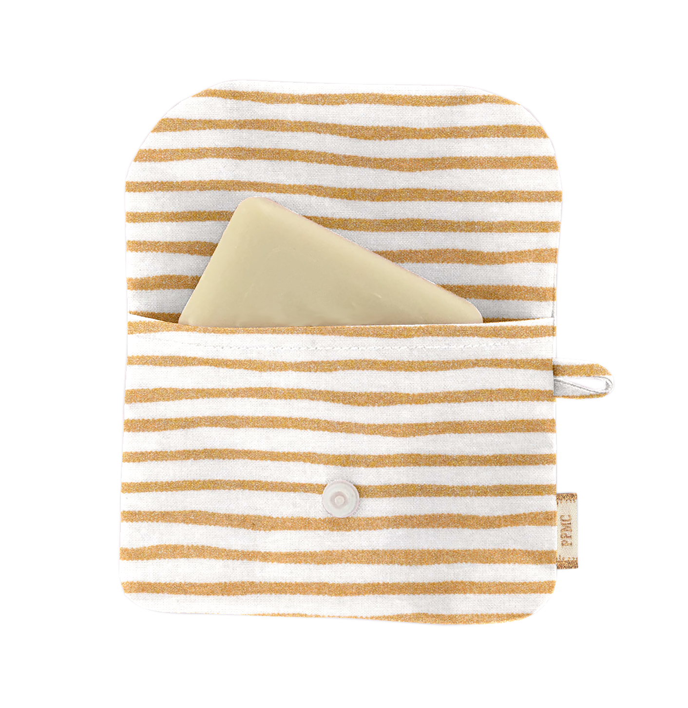 Pochette Savon Rayé Or Blanc