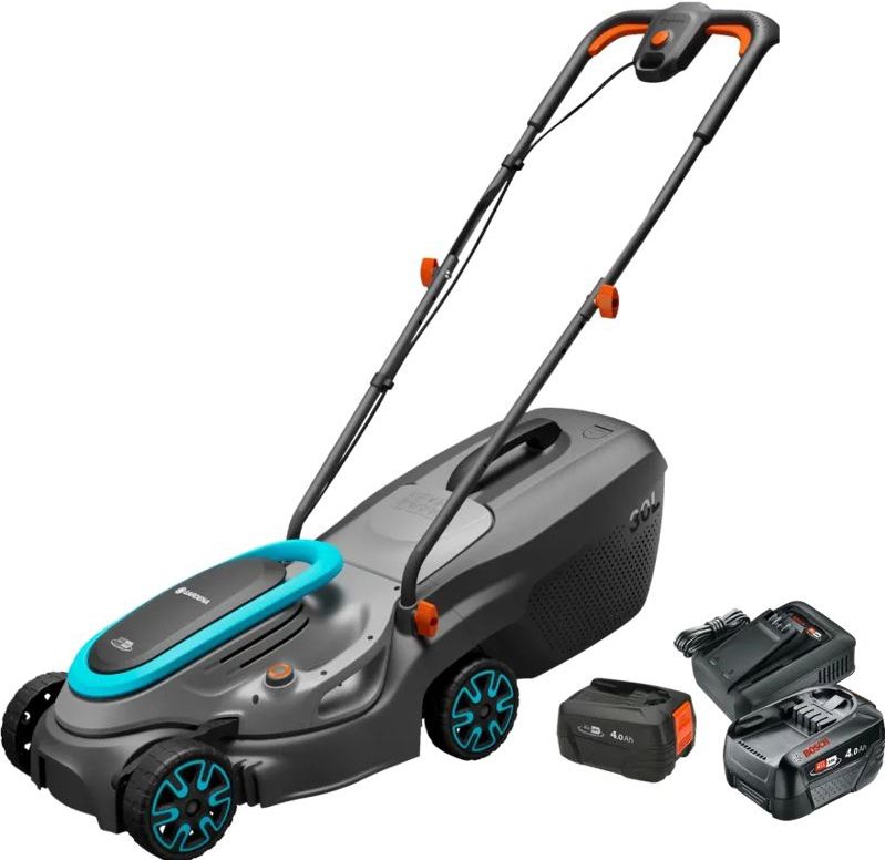 Gardena PowerMax 32/18V P4A Set + Bosch Starterset 18V 4,0 Ah