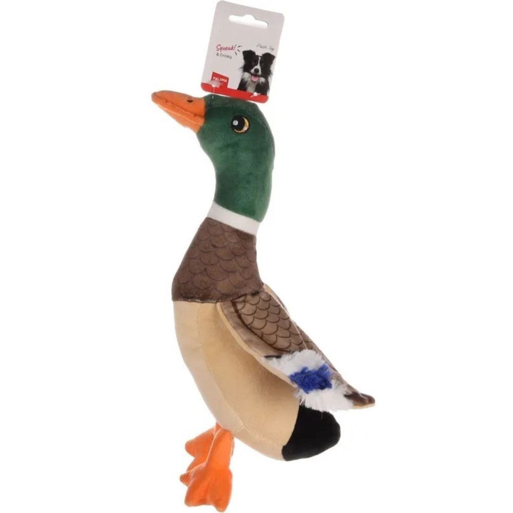 Peluche canard paloma brun 33 cm, pour chien