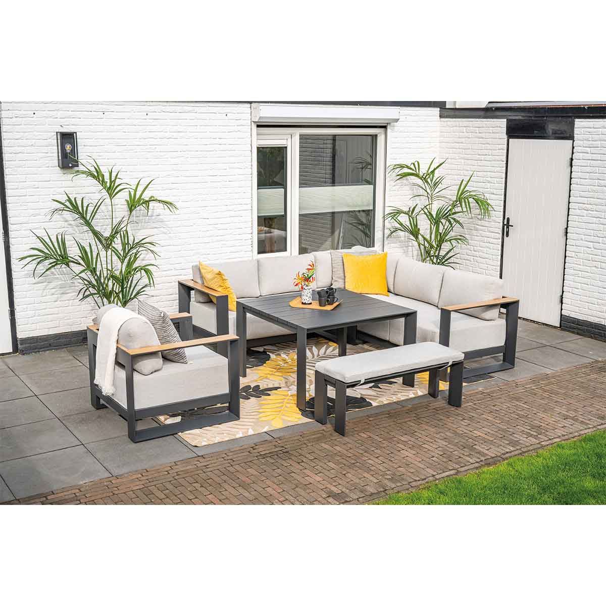Garden Impressions Malakka 5-delige loungediningset - Sand