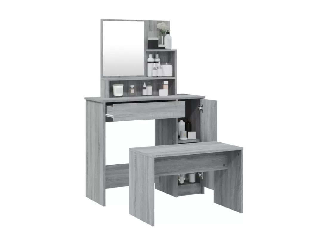 Ensemble de coiffeuse Sonoma gris 86,5x35x136 cm
