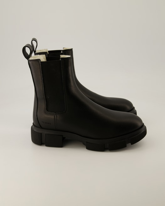 Copenhagen Studios CPH570 Lammfell Chelsea Boots in Schwarz