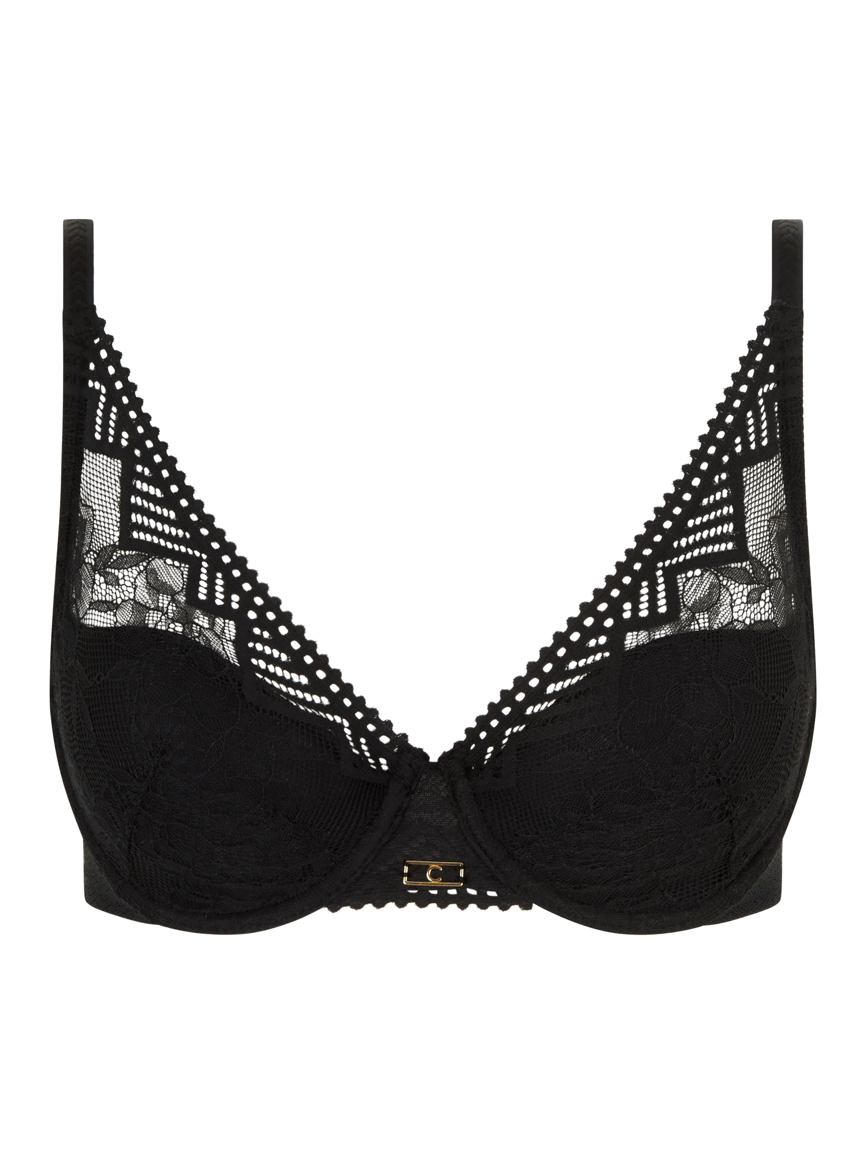 ORIGINS - Soutien-gorge spacer plongeant en dentelle | Noir