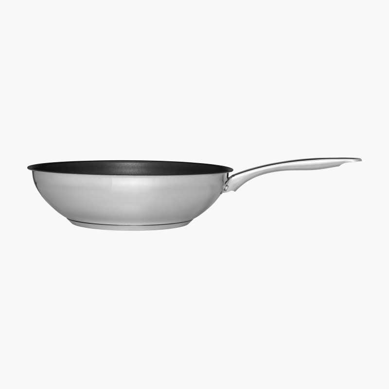 Wokpanne av rustfritt stål, 28 cm