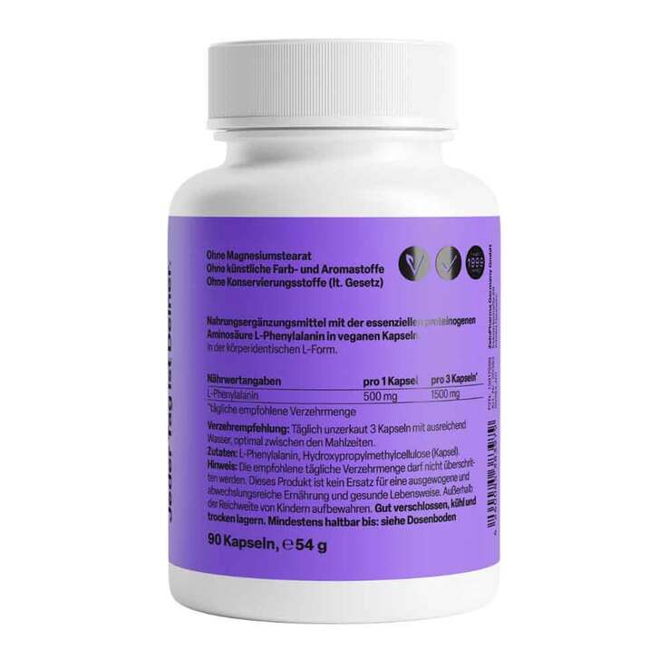 L-Phenylalanin 500 mg veg.HPMC Kapseln Zein Pharma, 90 St