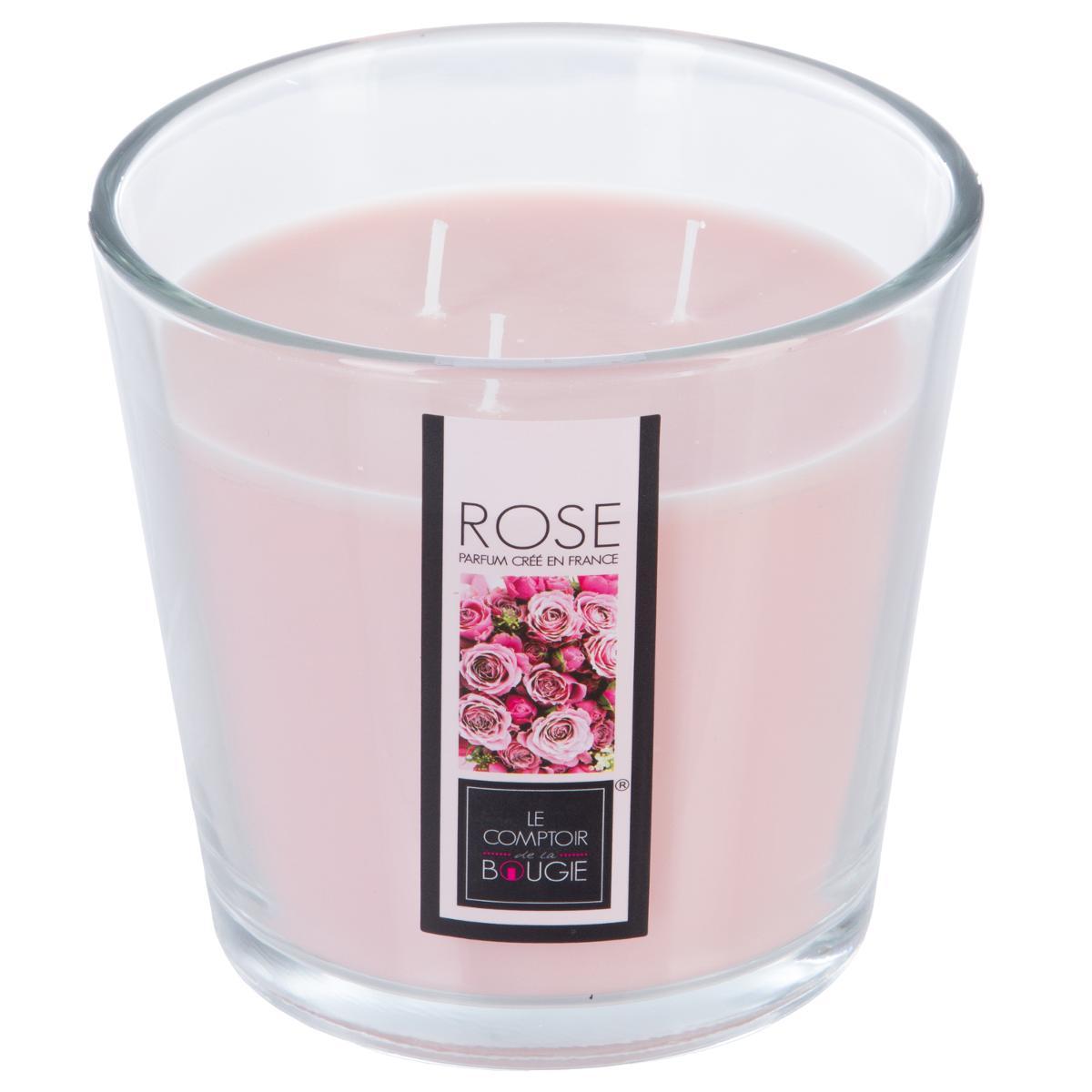 BOUGIE PARFUMEE VERRE GM 500G ROSE