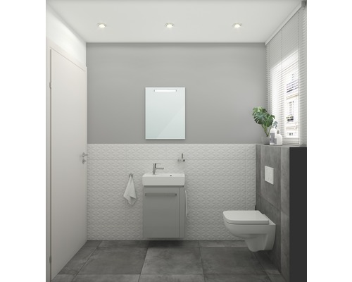 GEBERIT Renova Comprimo Renova Compact wastafelmeubel, BxHxD 44,8 x 60,4 x 22,2 cm, frontkleur grijs hoogglans, 862051000