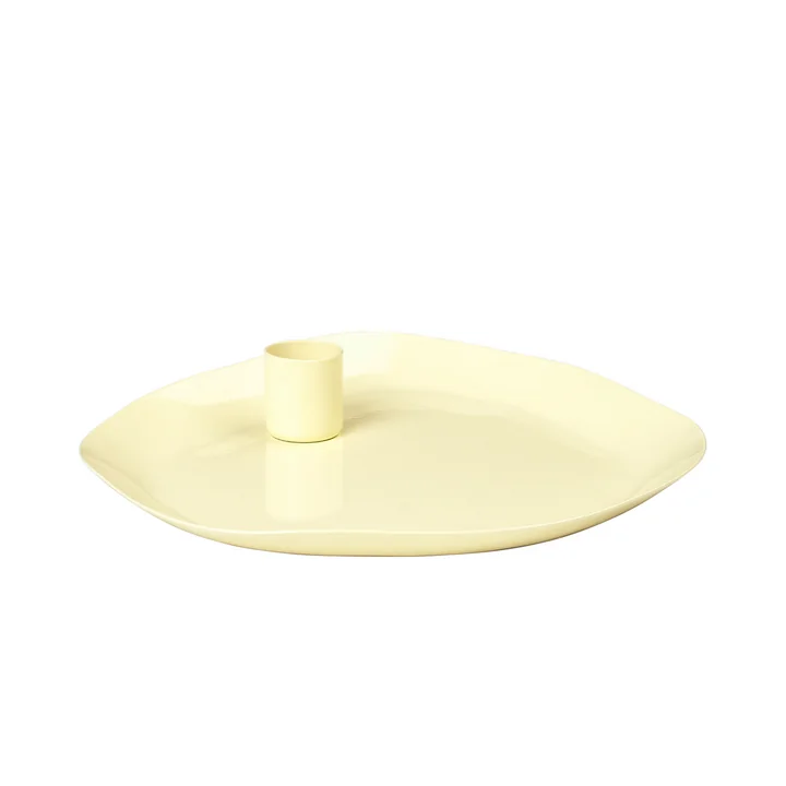 Broste Copenhagen - Mie Kerzentablett, 18 x 16 x 3 cm, light yellow