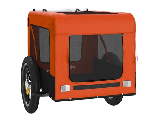 VIDAXL - Remorque de vélo pour chien orange et noir tissu oxford et f...