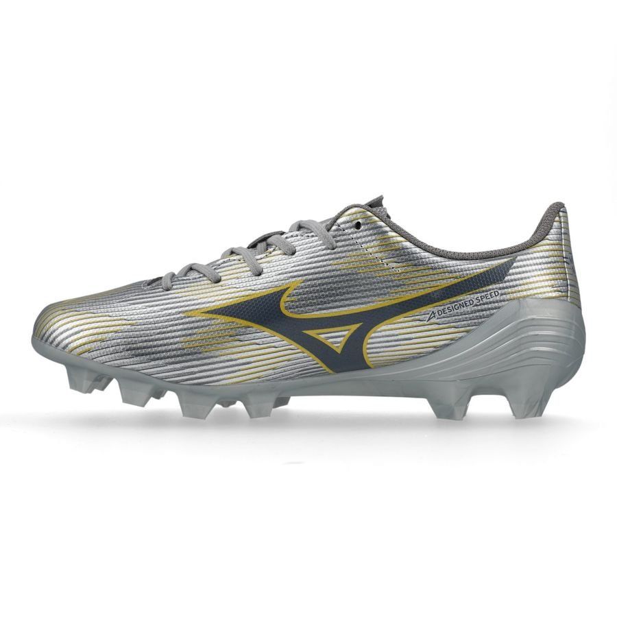 Mizuno Alpha II Select FG/AG Platinum Silver - Argent/Doré Enfant