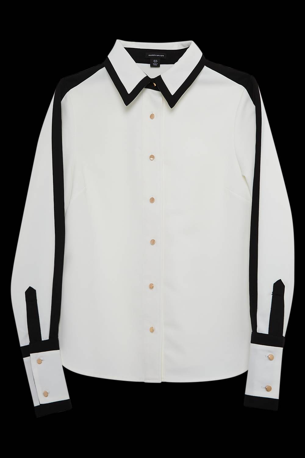 KarenMillen Chemise en sergé tissé à blocs de couleurs