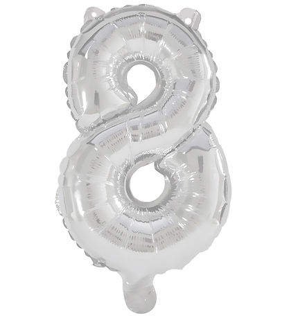 Decorata Party Folienballon - 85 cm - Nr. 8 - Silber