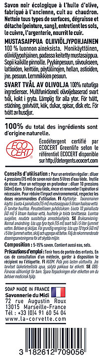 Savon noir La Corvette Savonnerie du midi liquide à l’huile d’olive 1L