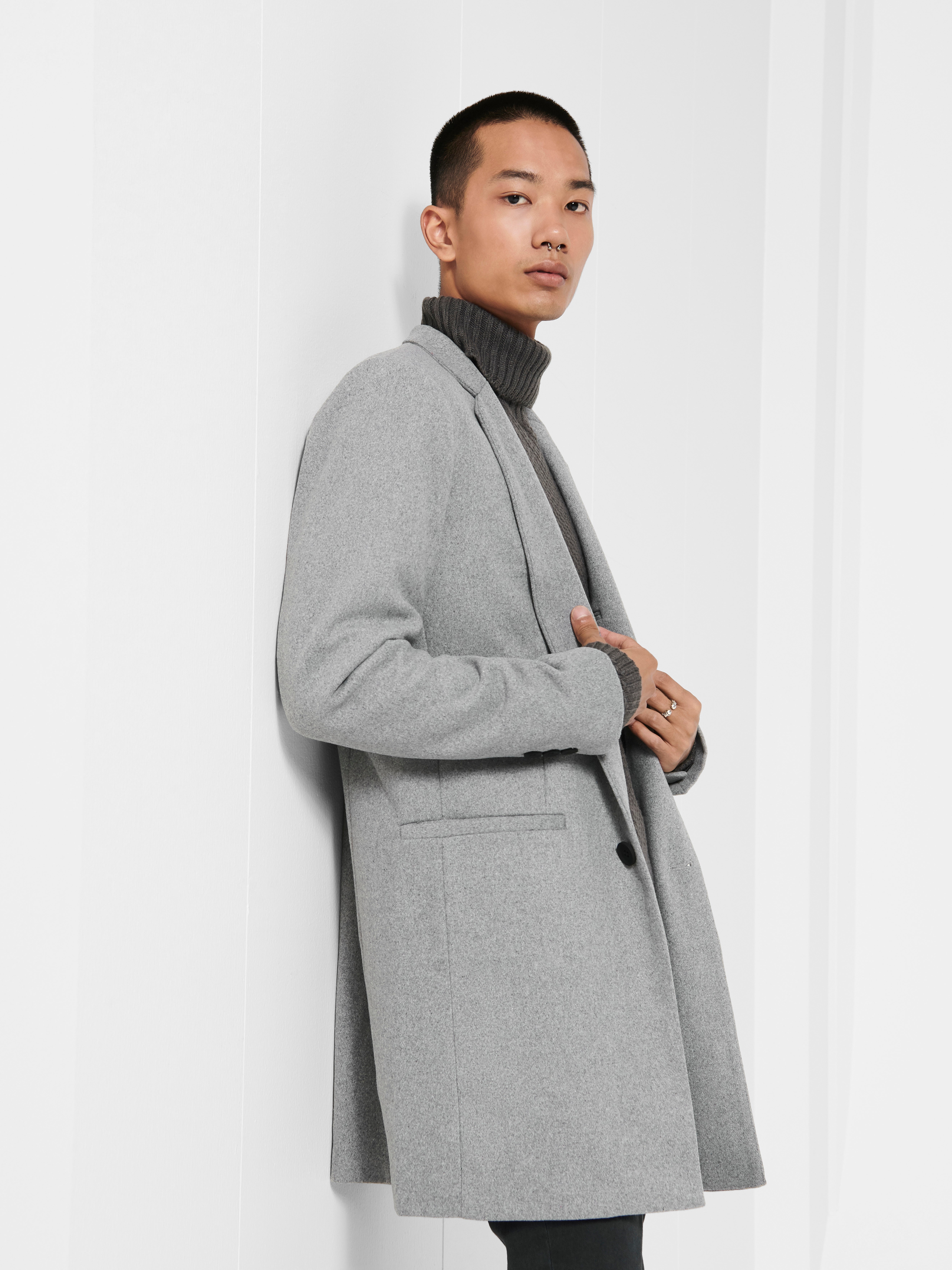 ONSMALIK Trenchcoat Light Grey Melange
