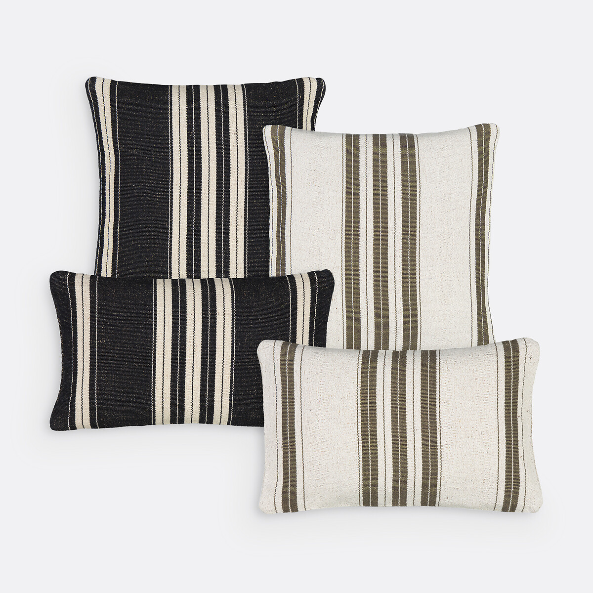 LA REDOUTE INTERIEURS<br>Capa de almofada retangular, às riscas, Minille
