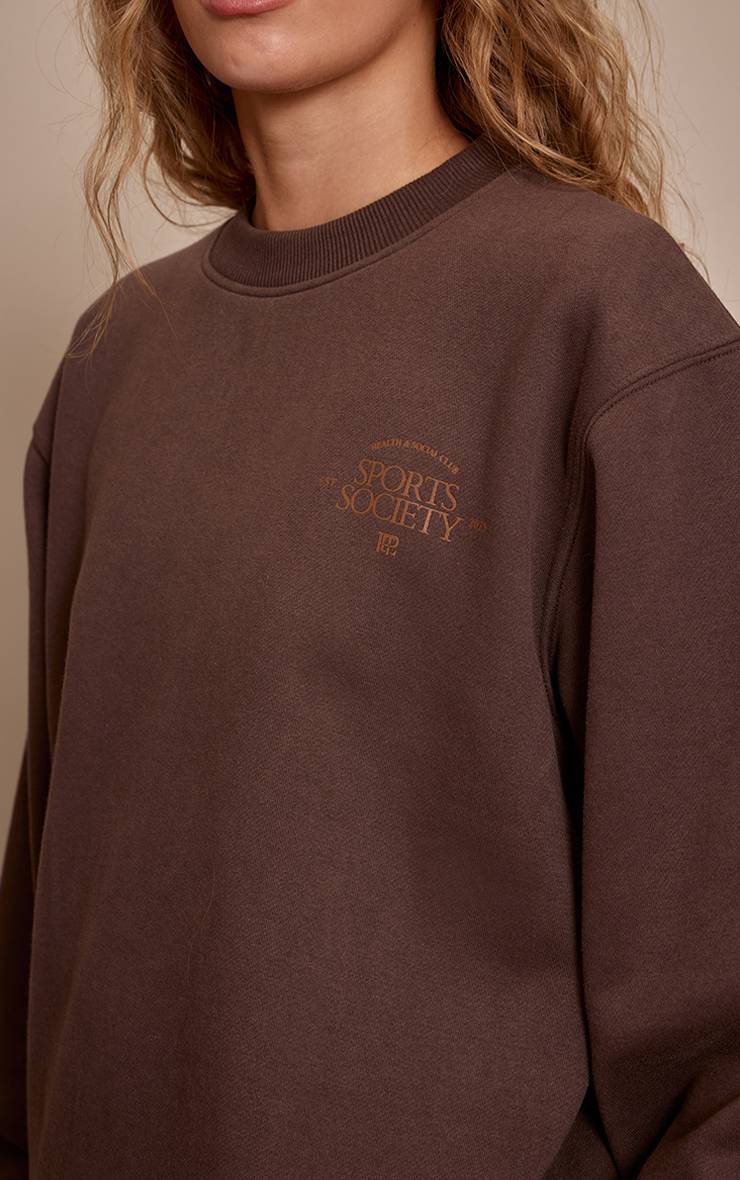 Chocolat Sweat-shirt Oversize À Enfiler PLT Sports Society