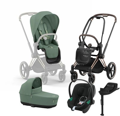 Cybex Priam Duovogn inkl. Aton B2 & Base, Leaf Green/Rose Gold