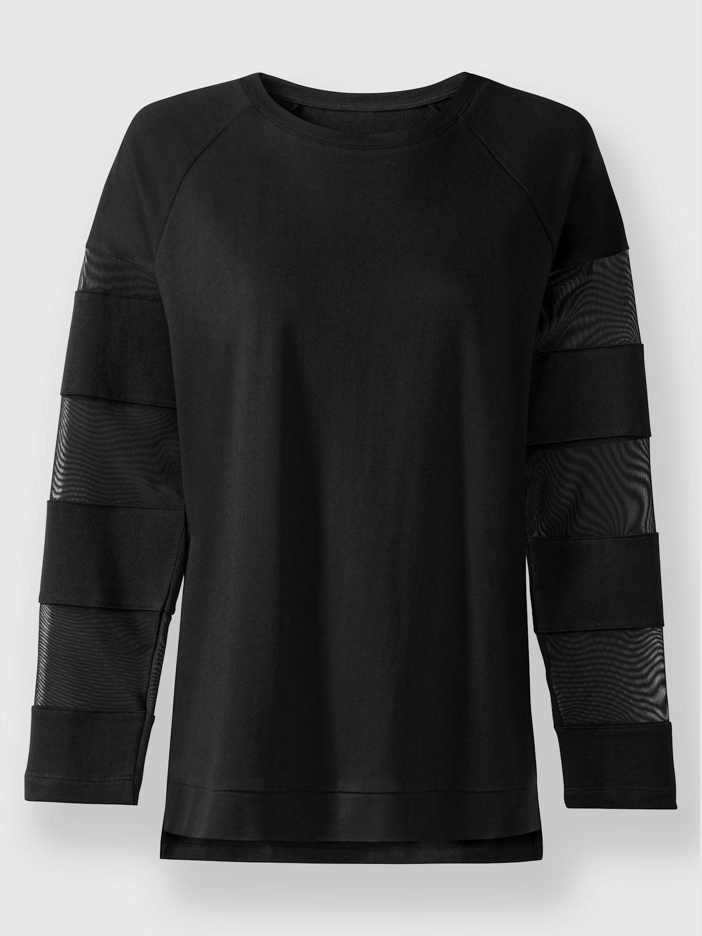 Sweat-shirt empiècements transparents aux manches