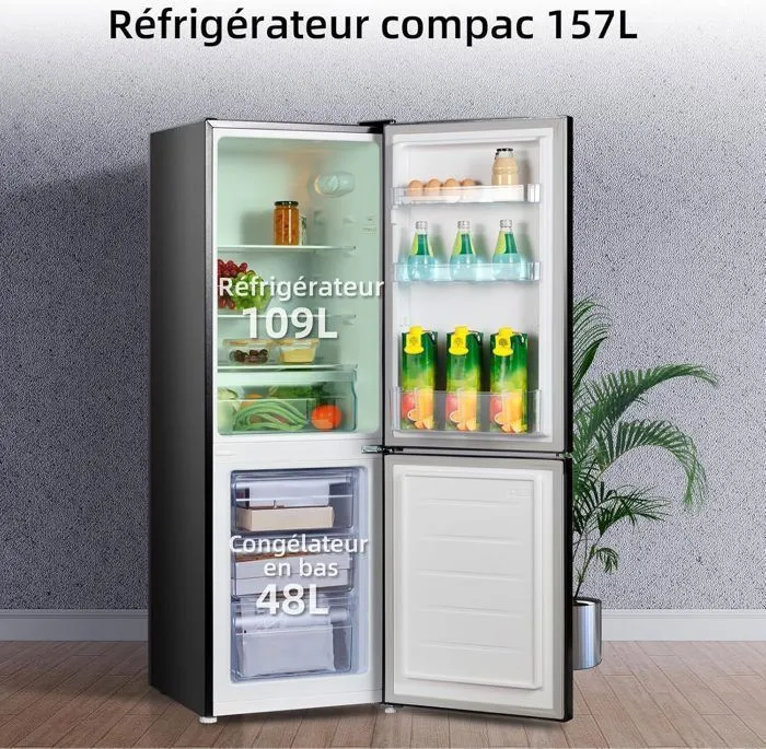 Réfrigérateur congélateur en bas CHiQ FBM157L42 (classe énergie : E) - Réfrigérateur congélateur bas 157 Litres