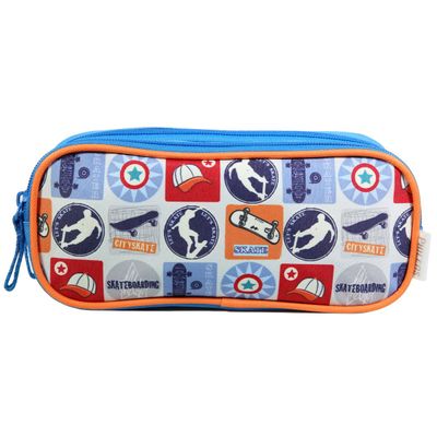 Trousse rectangulaire Phileas Skate - 2 compartiments - bleu - Bagtrotter