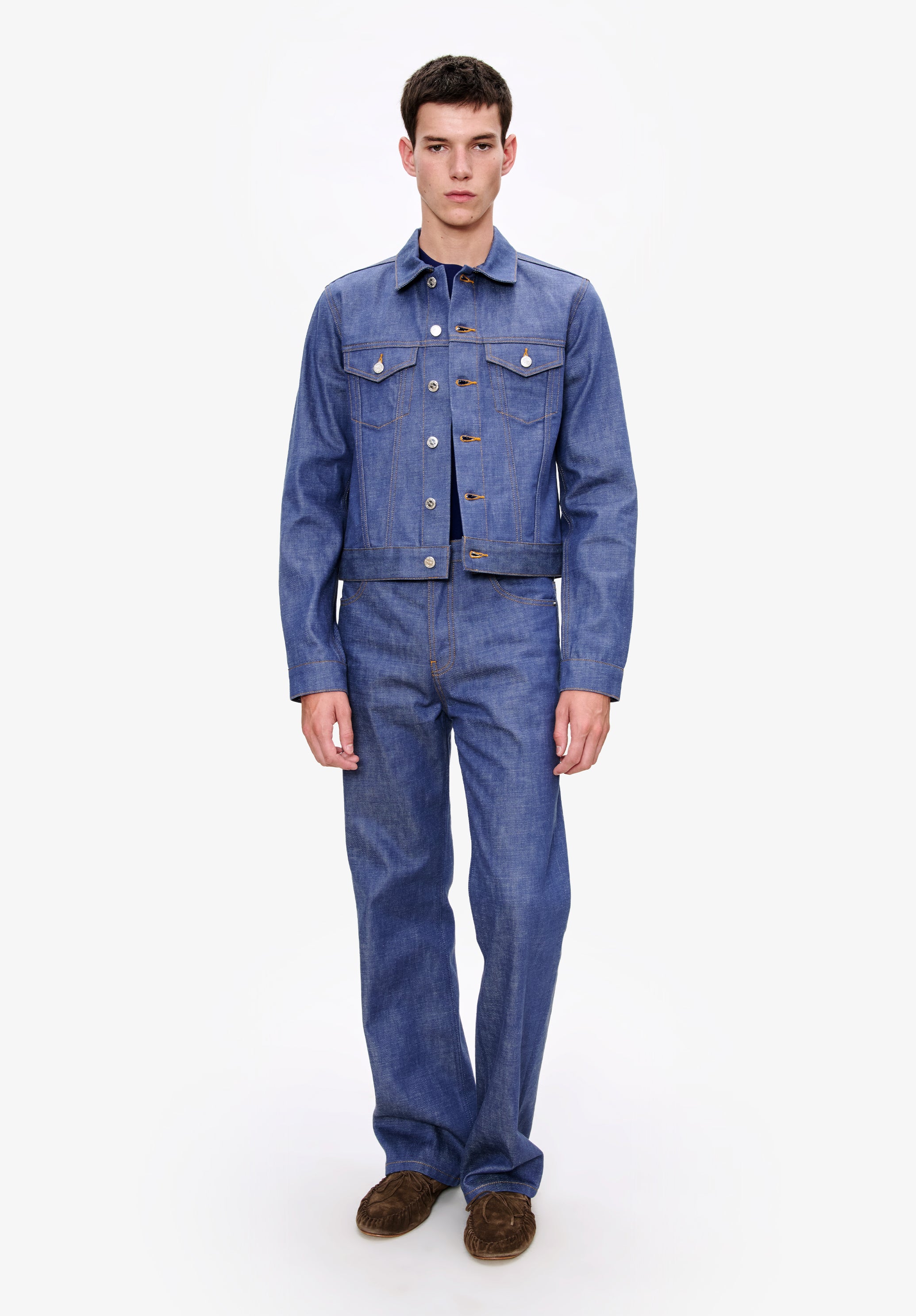 menswear denim jacket - Bleu