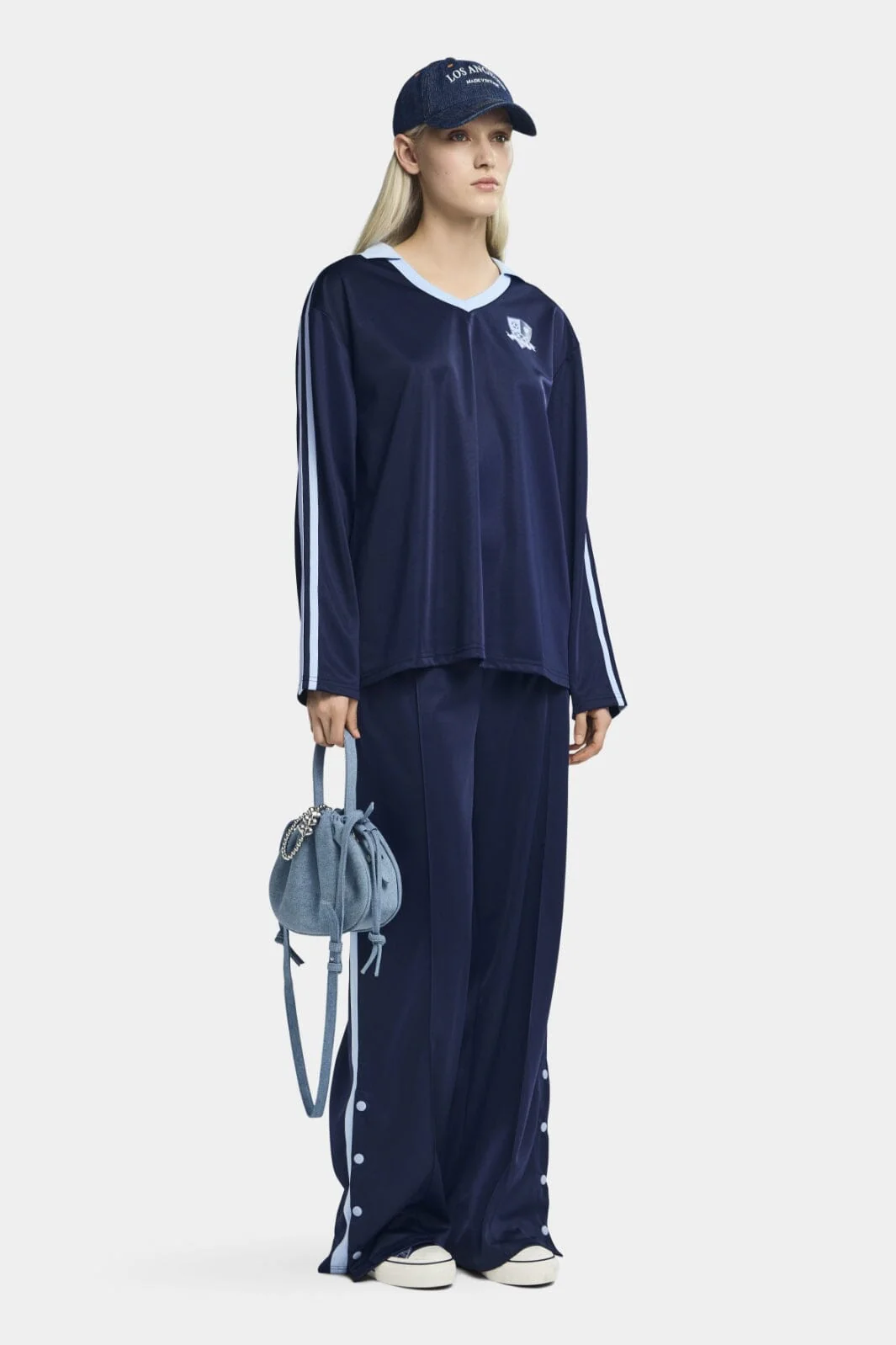 Pieces Pcgrace Button Pants Fsy 4756226 maritime blue cashmere blue stripe