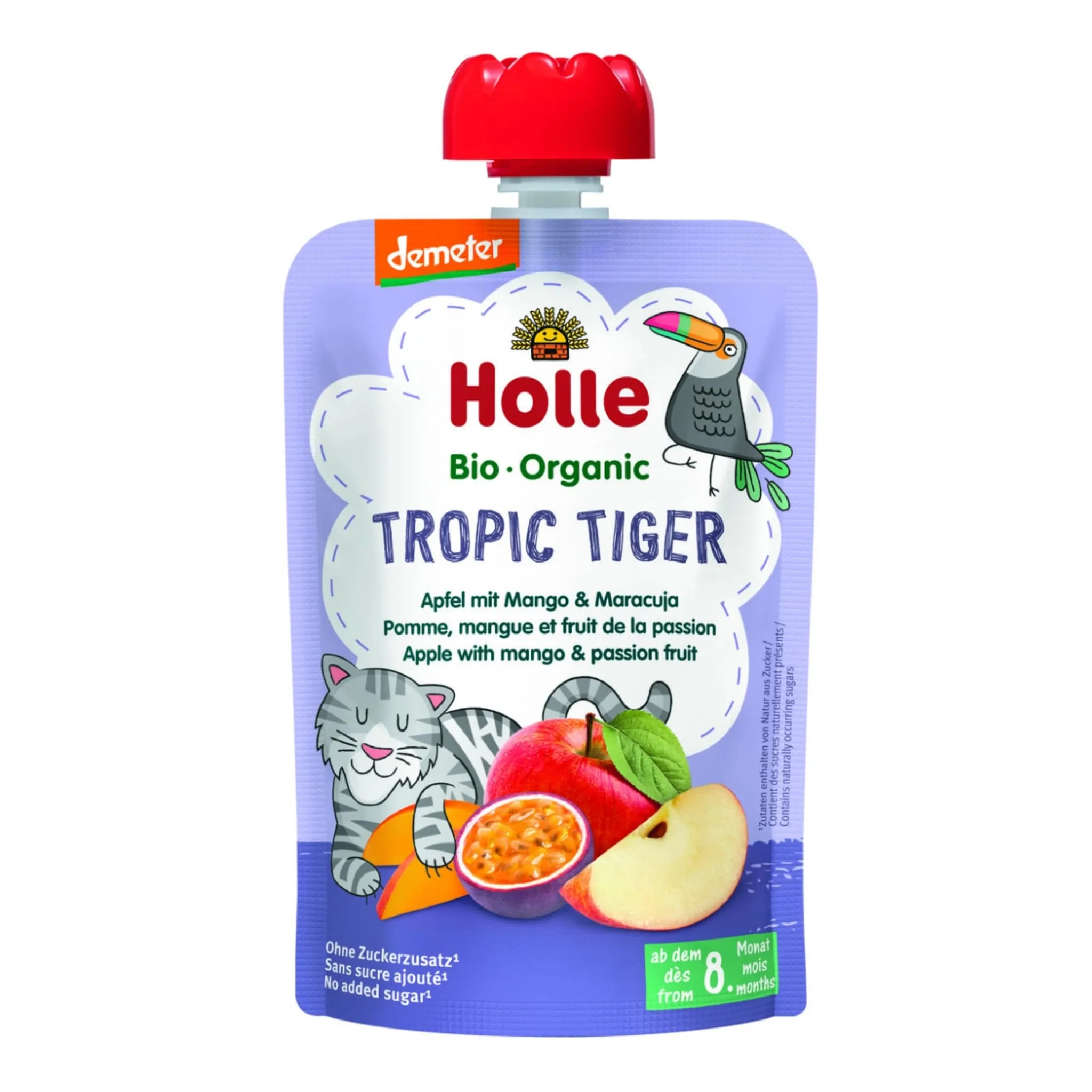 Holle Purée Bio - Tropic Tiger - Pomme avec Mangue & Fruit de la passion (À partir de 8 mois)