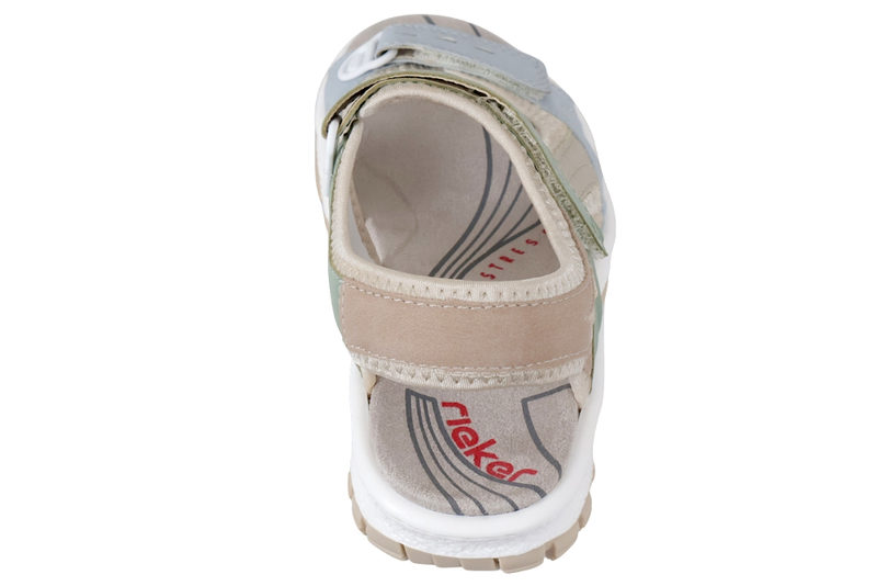 RIEKER TRAVE SANDAL I BEIGE PU OG TEKSTIL