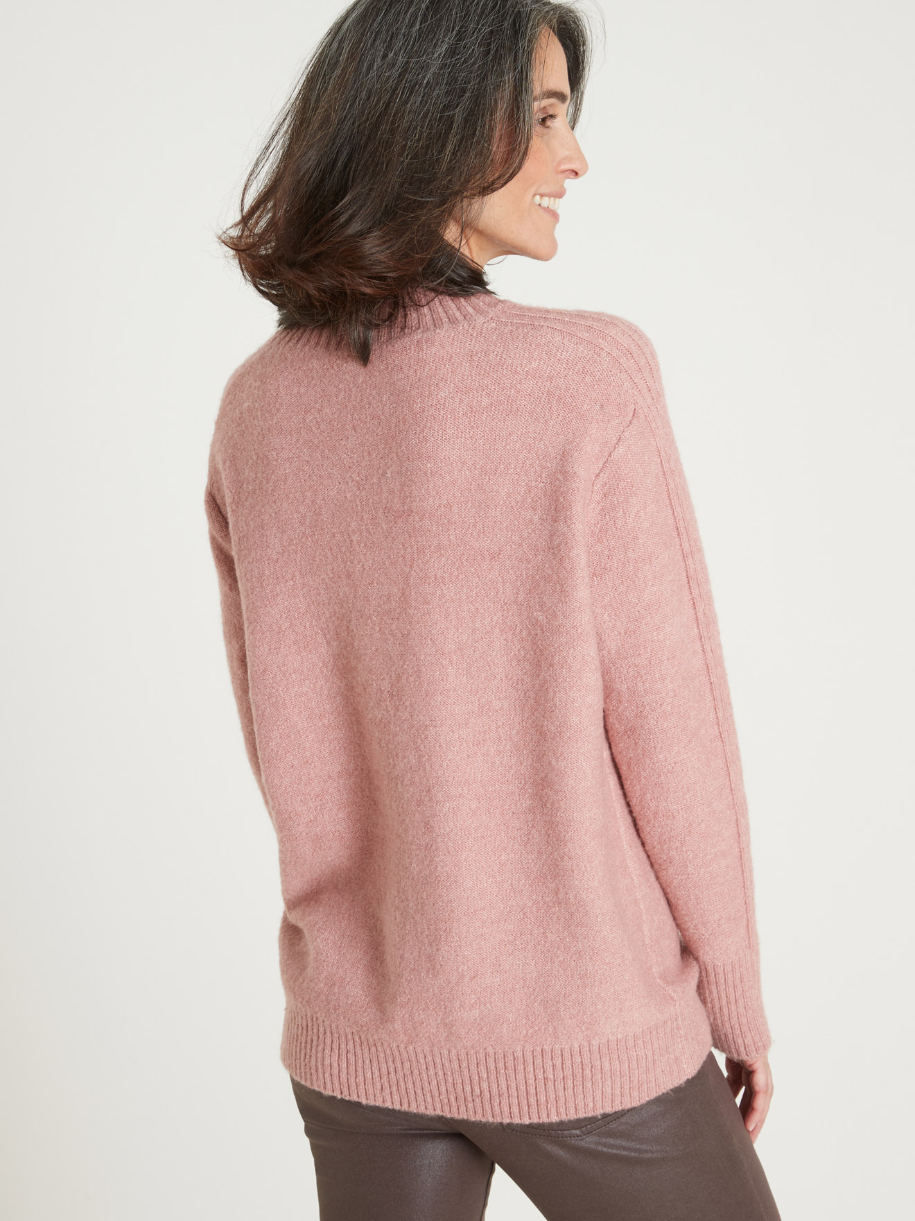 Pull col montant en jersey envers