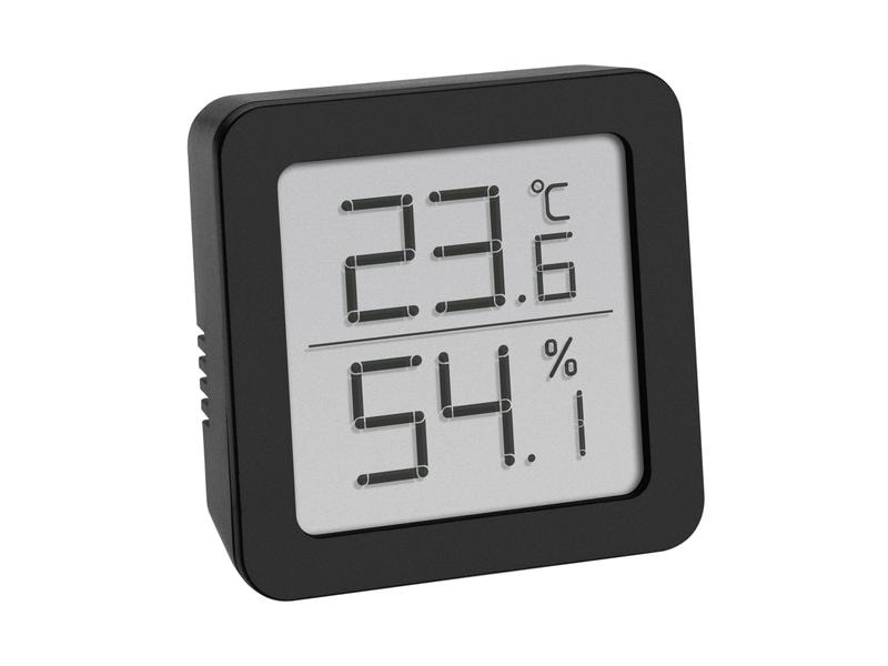TFA Dostmann Thermo-/Hygrometer Digital, Schwarz Digitales Thermo-Hygrometer