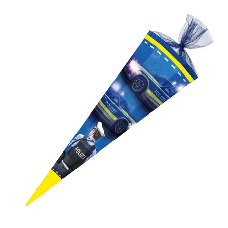 Nestler Schultüte Polizei Sound, 85 cm 12-eckig, Tüll