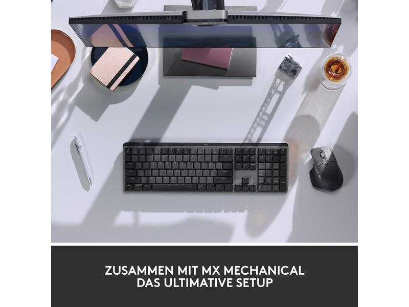 Logitech Maus MX Master 3S Graphite Kabellose Präzisionsmaus mit «Logitech Flow»-Technologie und leisen Klickgeräuschen