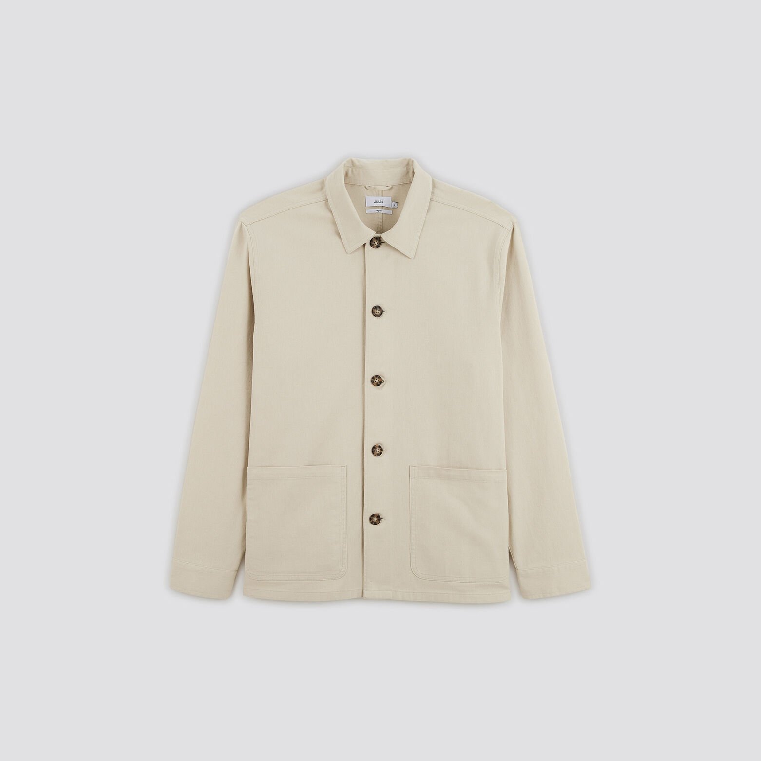 Surchemise regular unie coton recyclé twill Blanc
