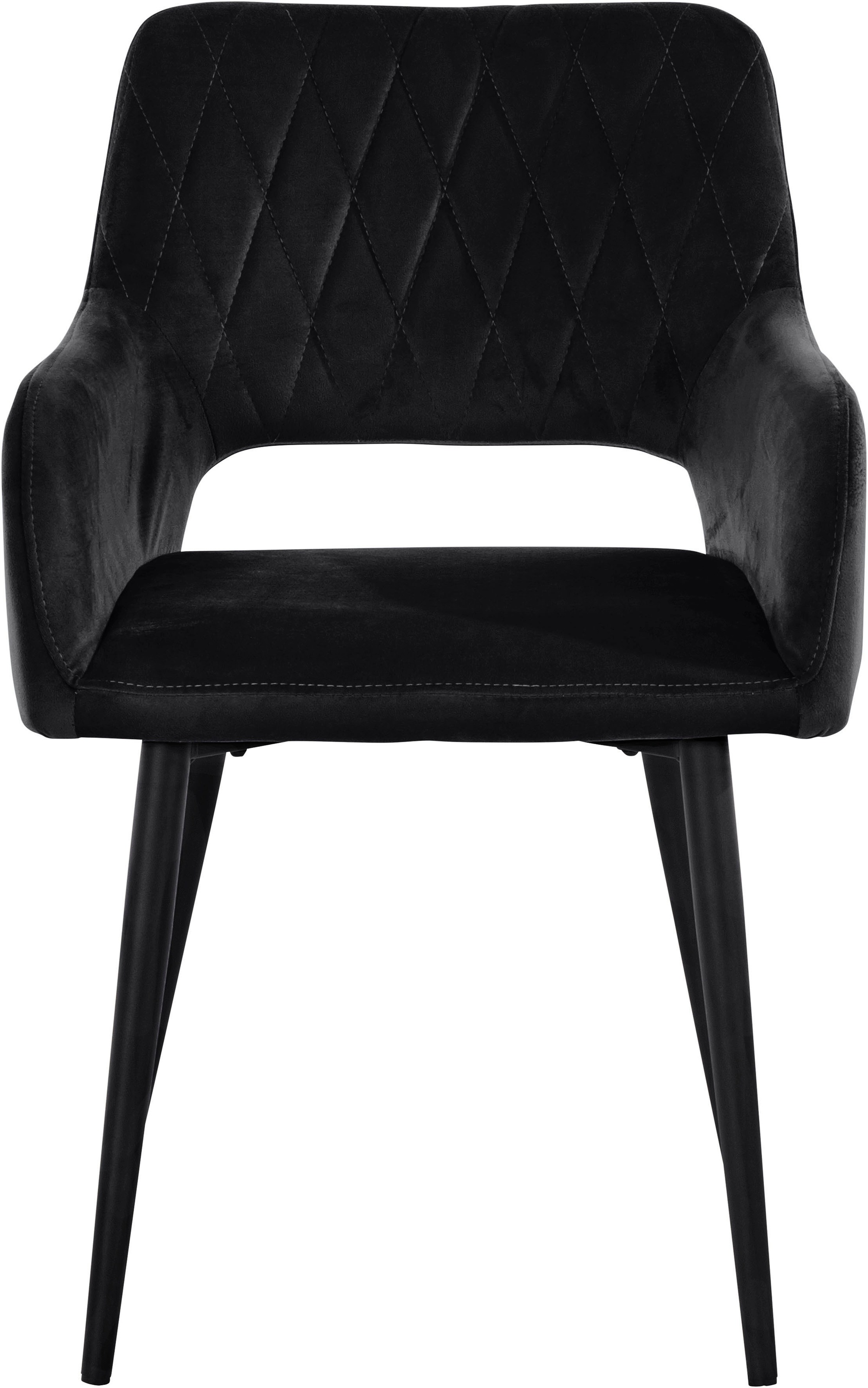 Leonique Esszimmerstuhl »Franca« (Set) 2 Stk.Sitz in Samtvelours, Rückenlehne mit Rautensteppung, Sitzhöhe 48 cm