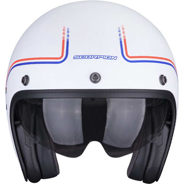 Scorpion - Casque Belfast Evo Soul Blanc Mat / Bleu / Rouge