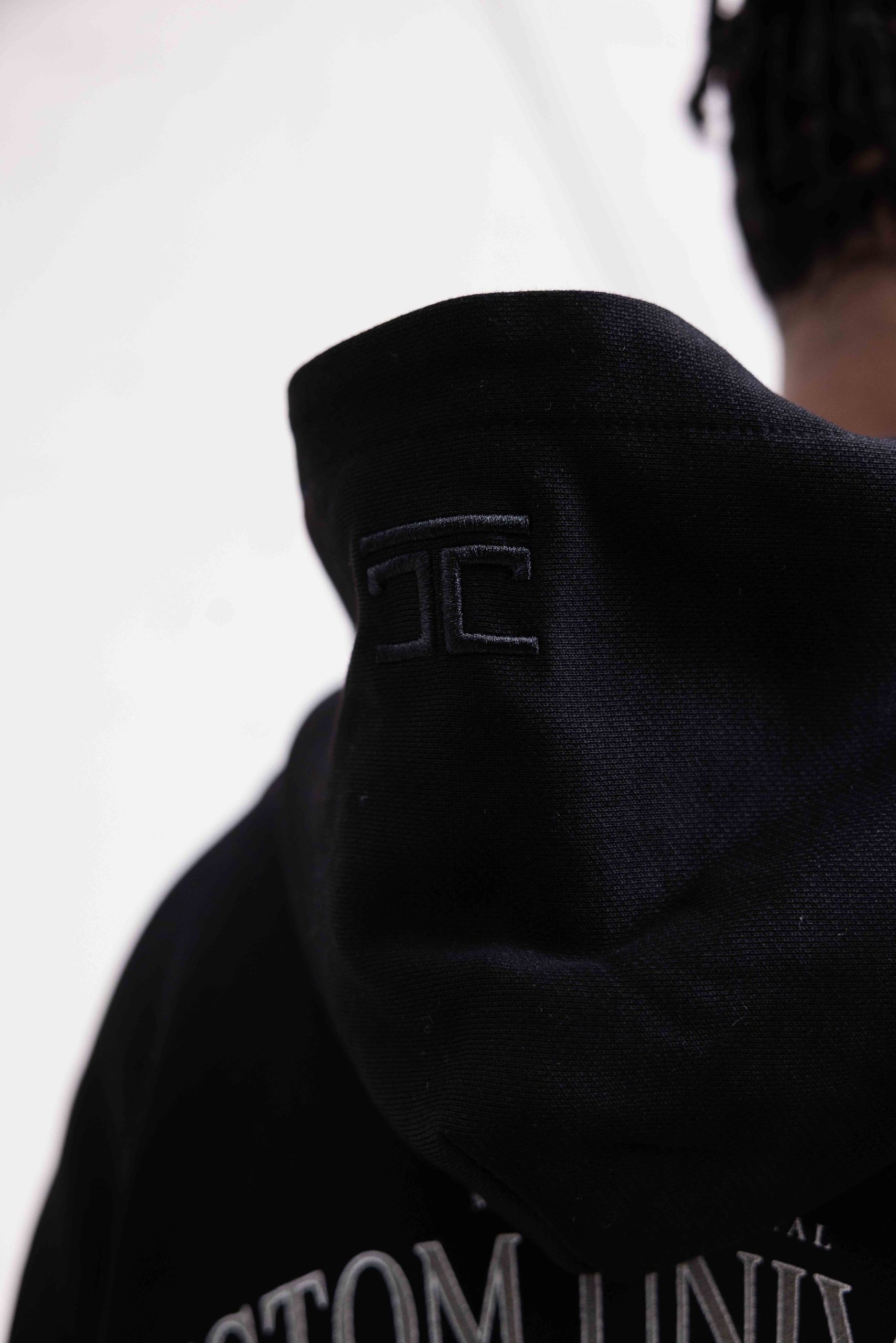 Jorcustom Custom University Oversized Hoodie Heren Zwart