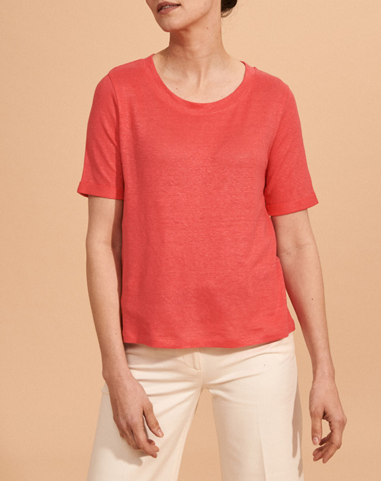Devernois T-Shirt en Lin mélangé Tilt rose fuchsia