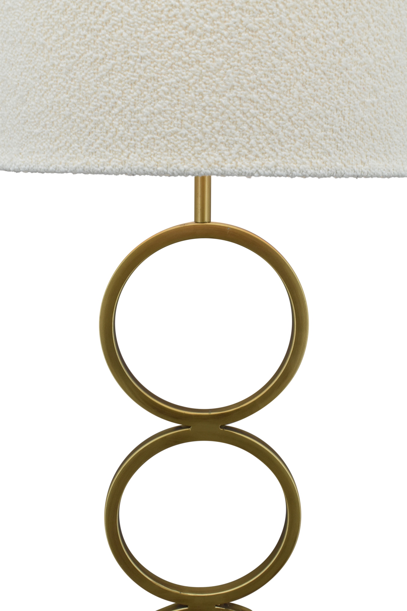 Tafellamp Capri large bronze + kap Cilinder 40x40x25cm Bouclé blanc ( witte binnenkant )