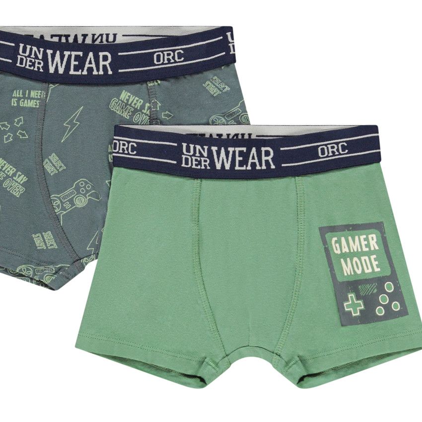 Lot de 4 boxers motifs jeux vidéo pour garçon - Kaki