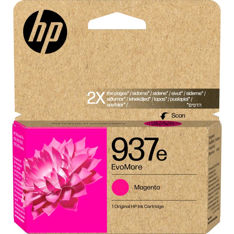 HP 937e Cartouche d’encre authentique Magenta EvoMore