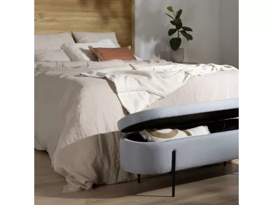 Banc tapissé Gris 120x42