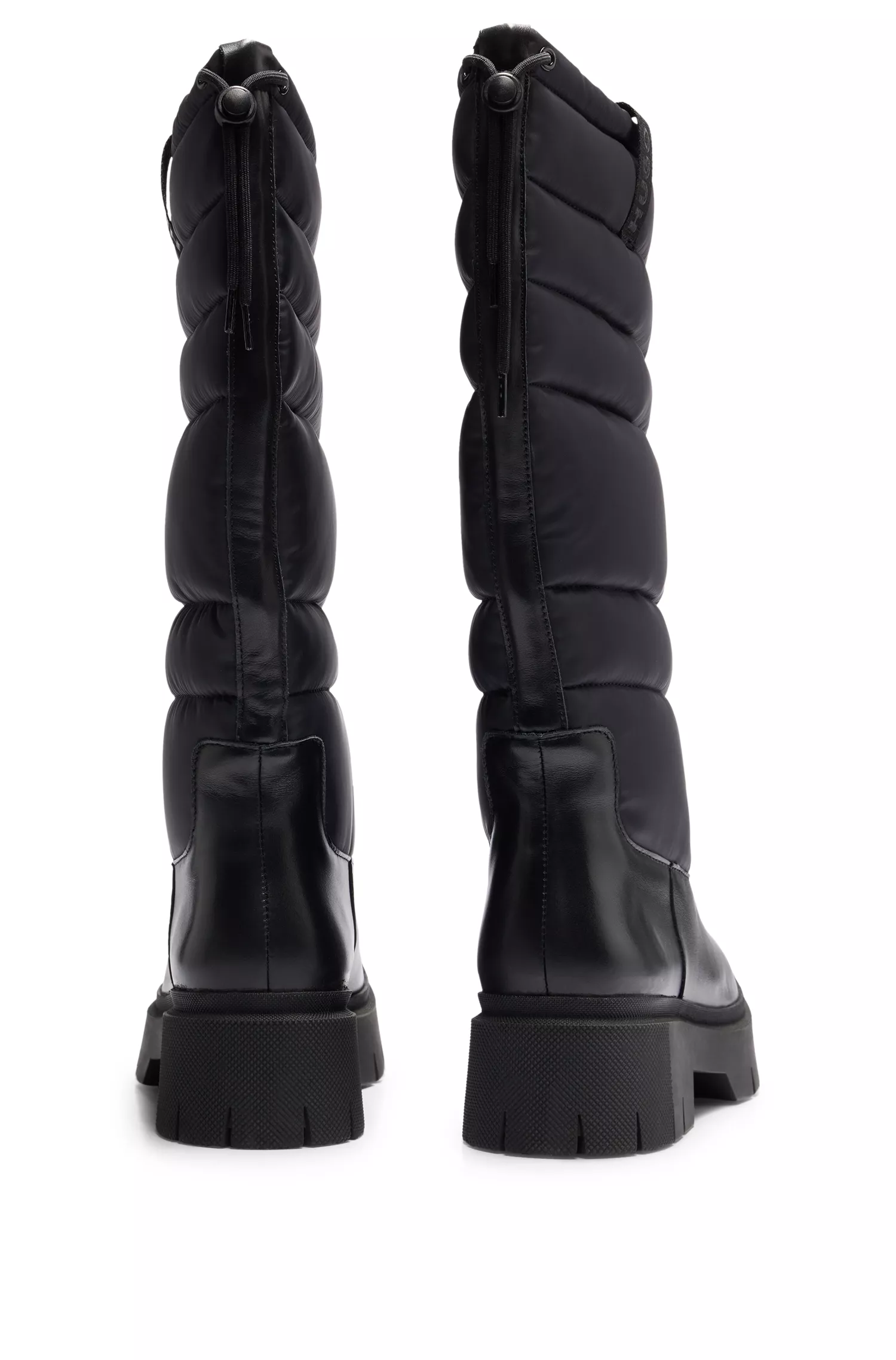 Botas HUGO vermelhas com sola robusta em materiais mistos com couro.
