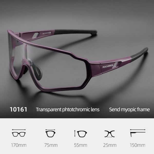 RockBros Photochromic Cykelbriller, Purple