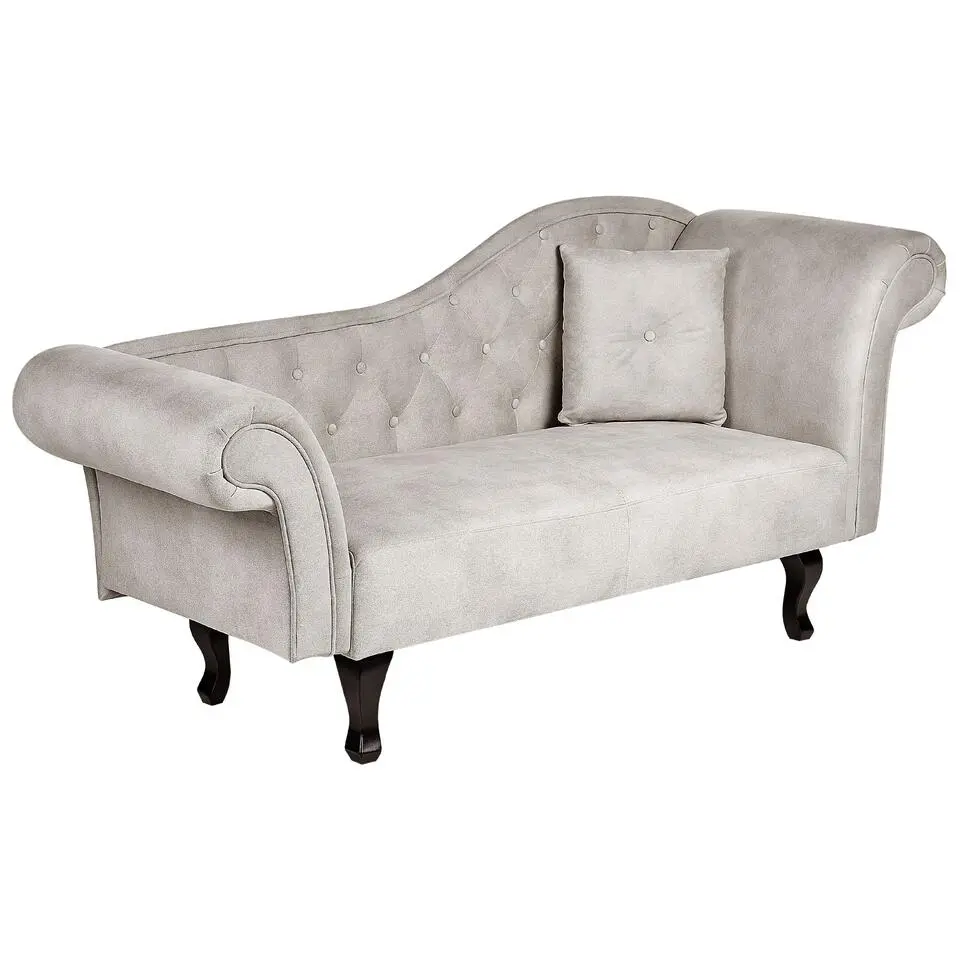 LATTES II - Chaise longue - Taupe - Rechterzijde - Fluweel