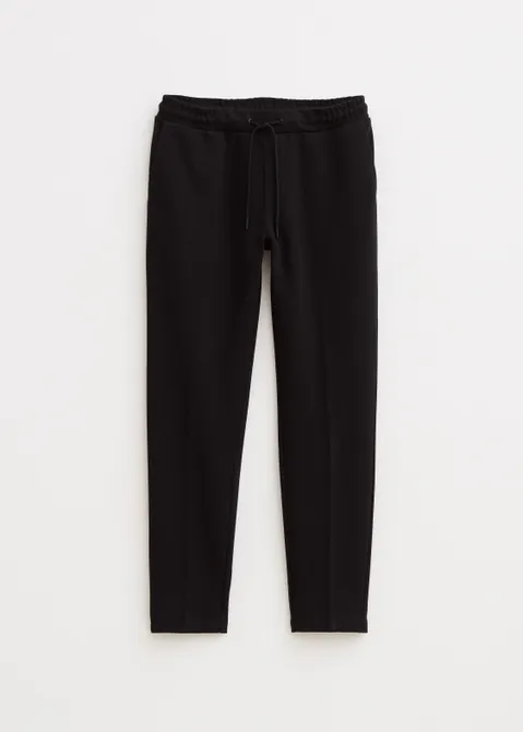 Pantalon met structuur zwart (ZWART)