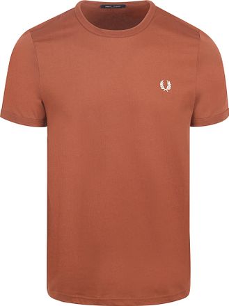 Fred Perry Ringer T-Shirt Bruin S54 M3519-S54 kopen