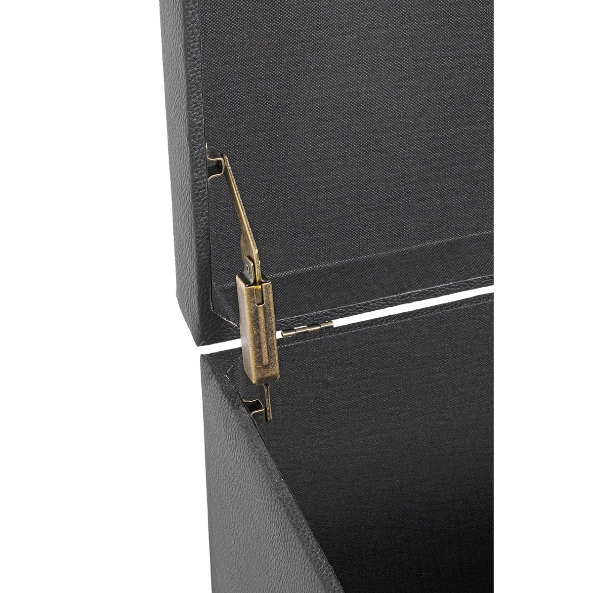 Pegane Coffre de rangement simili-cuir noir