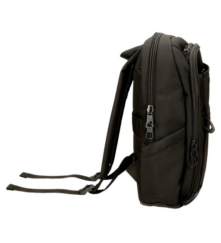 Mochila para computador Pepe Jeans Leighton com dois compartimentos, preta.